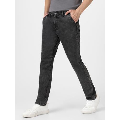 Urbano Fashion Men's Black Slim Fit Washed Jeans Stretchable (Epstowljean-Black-34)