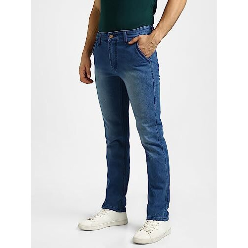 Urbano Fashion Men's Light Blue Regular Fit Washed Jeans Stretchable (Epssprcrsreg-Lblue-40)