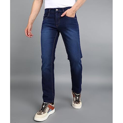 Urbano Fashion Men's Dark Blue Regular Fit Washed Jeans Stretchable (Avwhkwhireg-Dblu-34)