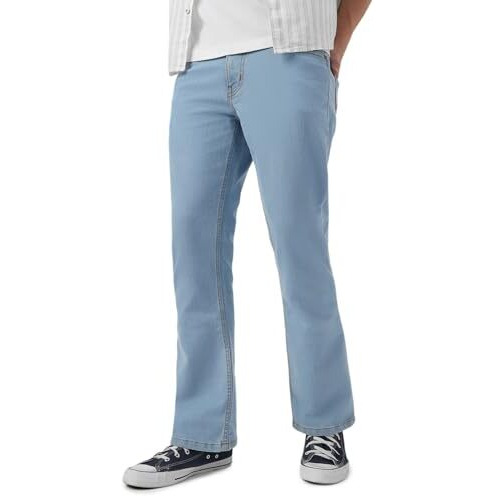 Neostreak Men's Ice Blue Washed Bootcut Jeans Stretchable (Neobootep-Iceblue-30)
