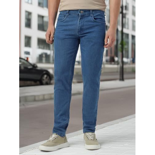 Neostreak Men's Slim Fit Stretchable Low Rise Jeans (Ej-Lblu Light Blue_32