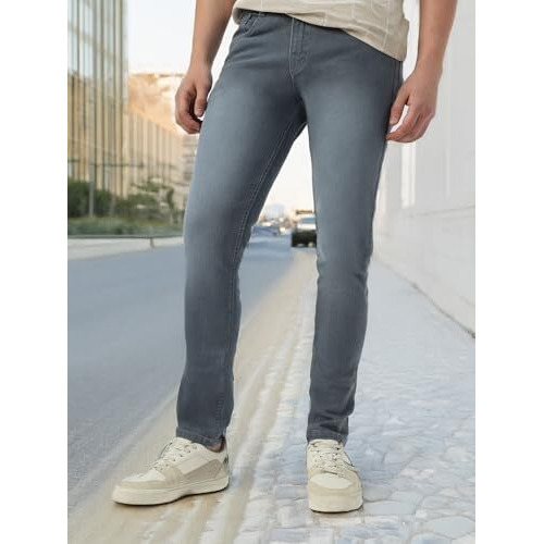 Neostreak Men's Slim Fit Stretchable Jeans (Neohps-Lgrey Light Grey_34)