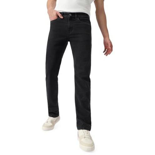 Urbano Fashion Men's Black Regular Fit Washed Jeans Stretchable (Avtowlreg-Black-40)