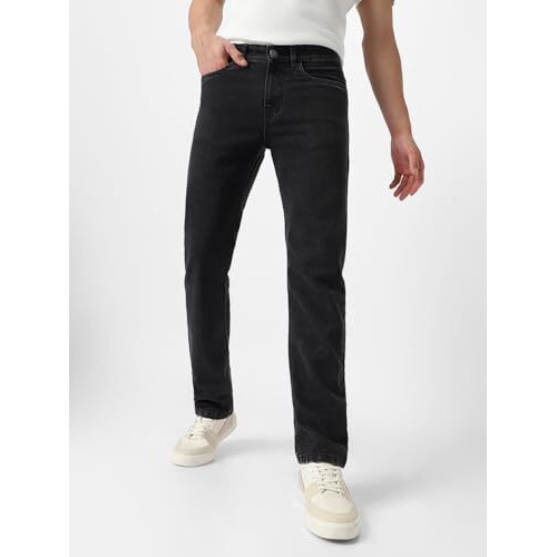 Urbano Fashion Men's Black Regular Fit Washed Jeans Stretchable (Avtowlreg-Black-40)