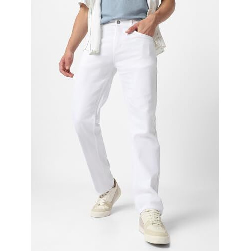 Urbano Fashion Men's White Regular Fit Washed Jeans Stretchable (Jeanreg-White-32)