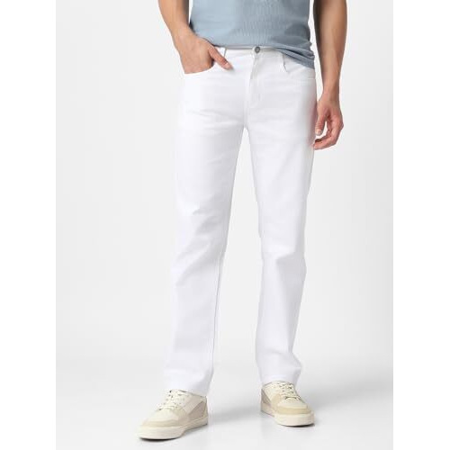 Urbano Fashion Men's White Regular Fit Washed Jeans Stretchable (Jeanreg-White-32)