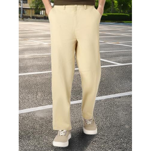 Urbano Fashion Men's Beige Loose Baggy Fit Solid Chino Trousers Non-Stretchable (Chinoloose-Beige-32)