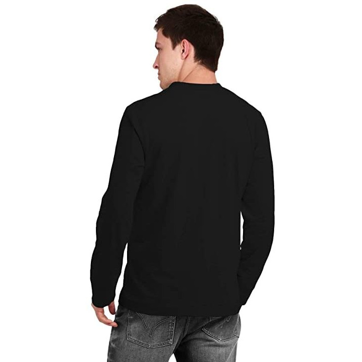 Veirdo Pure Cotton Regular Fit Henley Neck Full Sleeve T-Shirt For Men & Boys (Tsh_23_Henley_Black)