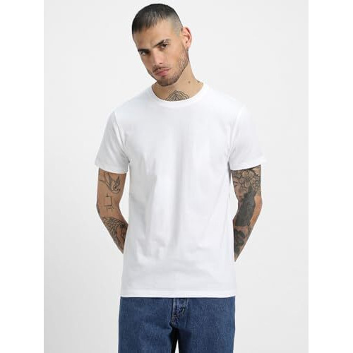 VeirdoWhite Regular Fit Half Sleeves Round Neck Solid Pure Cotton T-Shirt For Men (Tsh_V_99_White_M)