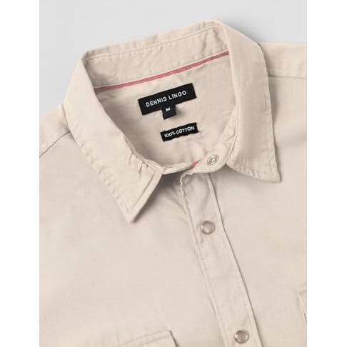 Dennis Lingo Men Slim Fit Full Sleeves Beige Casual Shirt (Dlmshw23053_Be, Beige, M)