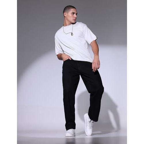 Hubberholme Men Black Regular Loose Fit Jeans Hhmjnw23503A_Bk_32