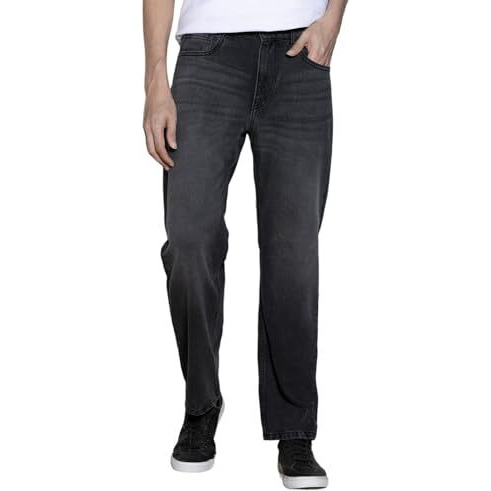 Dennis Lingo Mens Dark Grey Cotton Relaxed Fit Jeans (Dlmjns24023_Ch, Dark Grey, 30)