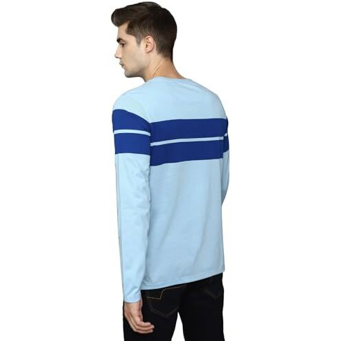 Allen Solly Men's Regular Fit T-Shirt (Askccurgf354483_Light Blue Xl)