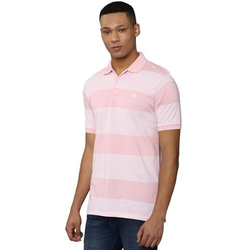 Allen Solly Men's Regular Fit T-Shirt (Askpcurgf780457_Pink 2Xl)