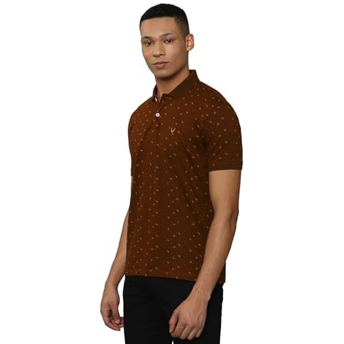 Allen Solly Men's Cotton Solid Regular Fit T Shirt (Askpcurgfl86912_Maroon L)