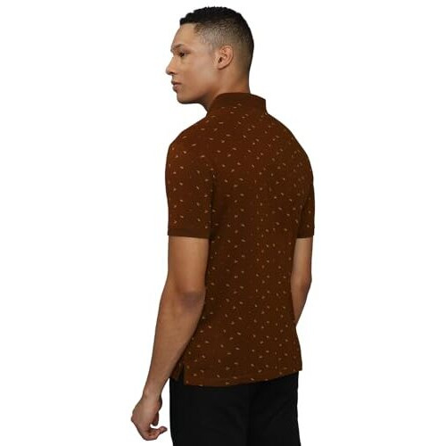 Allen Solly Men's Cotton Solid Regular Fit T Shirt (Askpcurgfl86912_Maroon L)