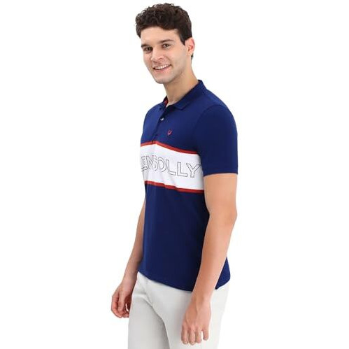 Allen Solly Men's Cotton Regular Fit T-Shirt (Askpcurgft72809_Navy M)