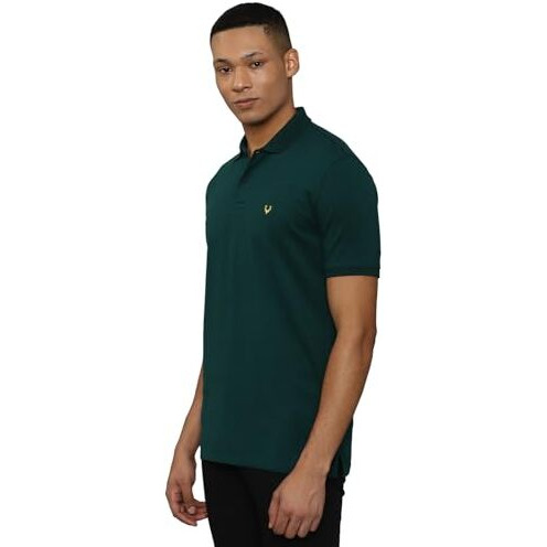 Allen Solly Men's Solid Regular Fit T-Shirt (Askpcurgp770254_Green Xl)