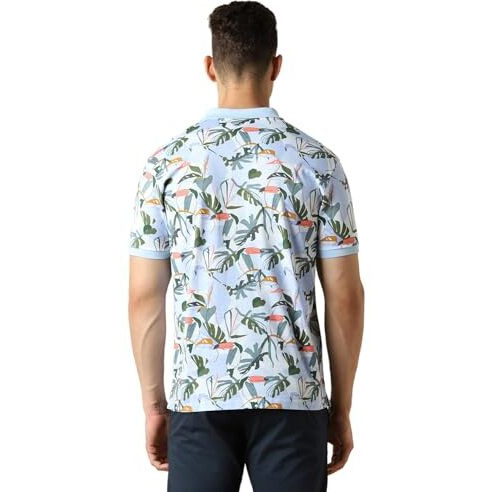 Allen Solly Men's Cotton Regular Fit T-Shirt (Askpqrgfe03937_Blue, Large