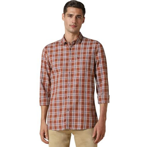 Allen Solly Men's Regular Fit Shirt (Alsfvcufm77335_Brown_40