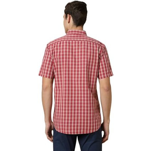 Allen Solly Men's Cotton Slim Fit Shirt (Asshqsppb40348_Red, 39