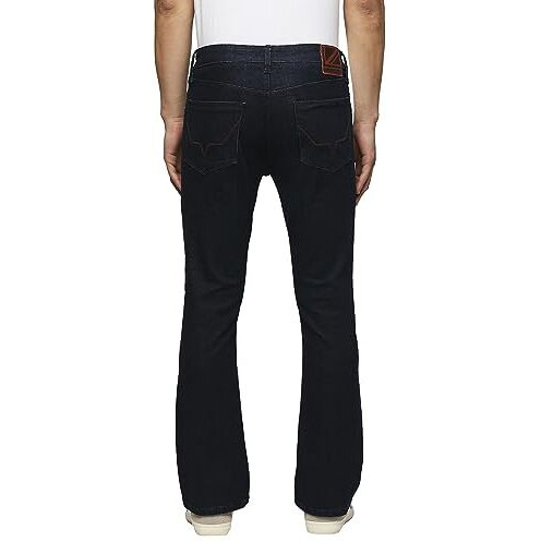 Pepe Jeans Men's Mid Rise Bootcut Fit Jeans Blue