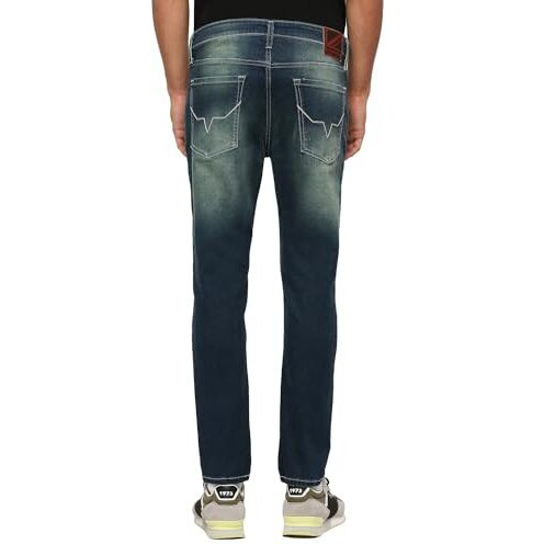 Pepe Jeans Men's Mid Rise Slim Fit Jeans, Green, 30