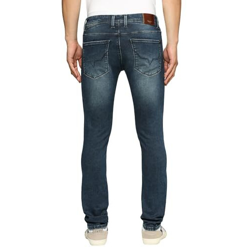 Pepe Jeans Men's Mid Rise Slim Fit Jeans, 30, Blue