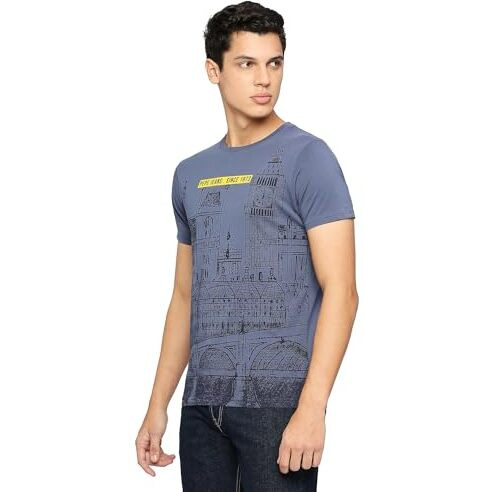 Pepe Jeans Men's Slim Fit Graphic Printed T-Shirts Union Blue