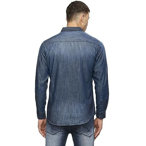 Pepe Jeans Men's Cotton Solid Regular Fit Shirt (Pm308475Ca0_Light Blue, Large