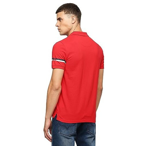 Pepe Jeans Men's Solid Regular Fit T-Shirt (Pm542133_Classic Red