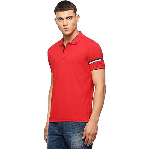 Pepe Jeans Men's Solid Regular Fit T-Shirt (Pm542133_Classic Red
