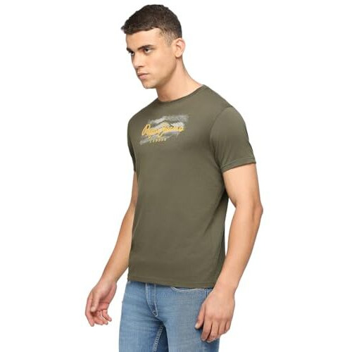 Pepe Jeans Men's Slim Fit Printed T-Shirts Olive Green