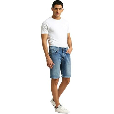 Pepe Jeans Men's Boyfriend Shorts (Pm801137J67_Med Used_Light Indigo Blue