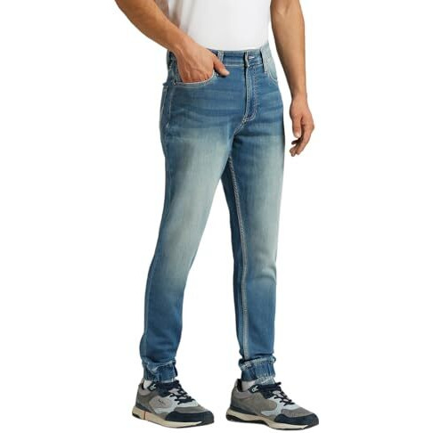 Pepe Jeans Men's Mid Rise Joggers Fit Jeans Blue