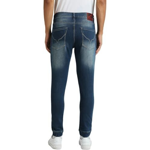 Pepe Jeans Men's Mid Rise Joggers Fit Jeans Blue