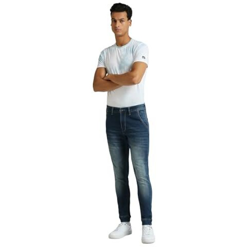 Pepe Jeans Men's Mid Rise Joggers Fit Jeans Blue