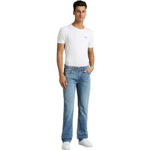 Pepe Jeans Men's Regular Mid Rise Jeans (Pm207712L283_Light Ocean Blue, 34