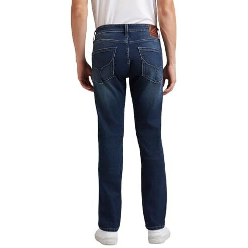 Pepe Jeans Men's Mid Rise Slim Fit Jeans Dark Used, Blue, 30