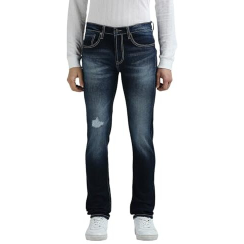 Pepe Jeans Men's Mid Rise Slim Fit Jeans Dark Used