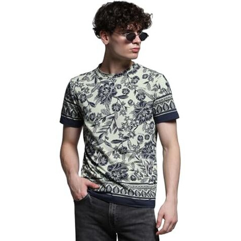 Jack & Jones Men Slim Fit Green Tshirt