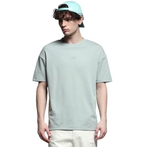 Jack & Jones Men Slim Fit Green Tshirt