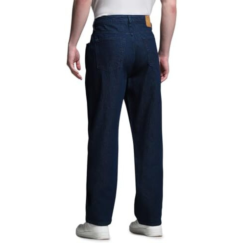 Jack & Jones Men's Loose Fit High Neck Dark Blue Denim Jeans