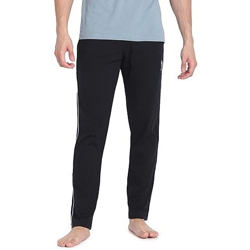 U.S. Polo Assn. Men's Solid Lr001 Lounge Track Pants - Pack Of 1 (Black M) | Fit Type Relaxed