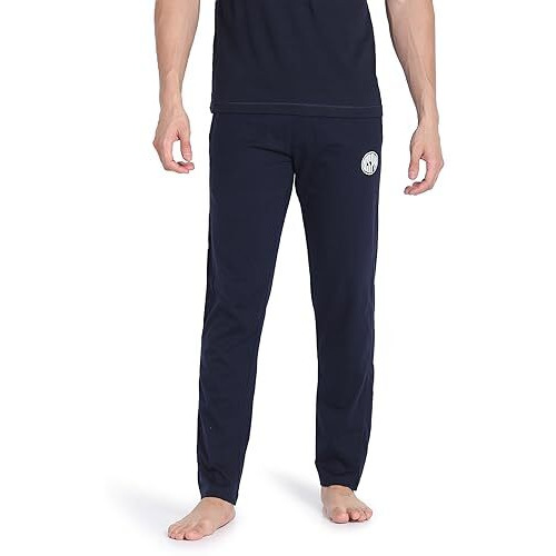 U.S. Polo Assn. Men Relaxed Fit Lr002 Lounge Track Pants - Pack Of 1 (Navy M), Mid Rise