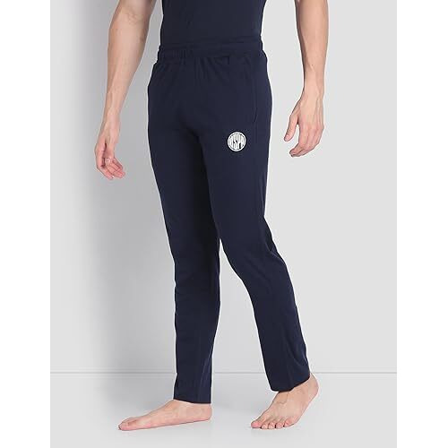 U.S. Polo Assn. Men Relaxed Fit Lr002 Lounge Track Pants - Pack Of 1 (Navy M), Mid Rise