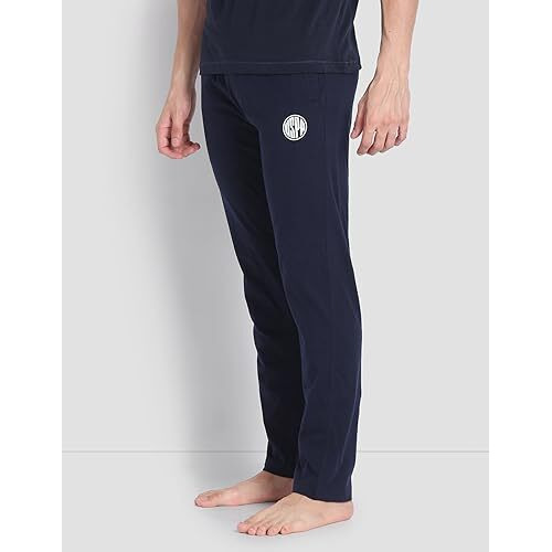 U.S. Polo Assn. Men Relaxed Fit Lr002 Lounge Track Pants - Pack Of 1 (Navy M), Mid Rise