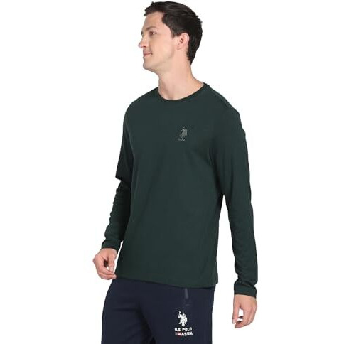 U.S. Polo Assn. Men's Cotton Regular Fit T-Shirt (I693-Pl_Scarab, Medium,Black