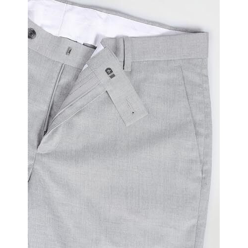 Arrow Men's Solid Tailored Fit Polyester Formal Trouser
