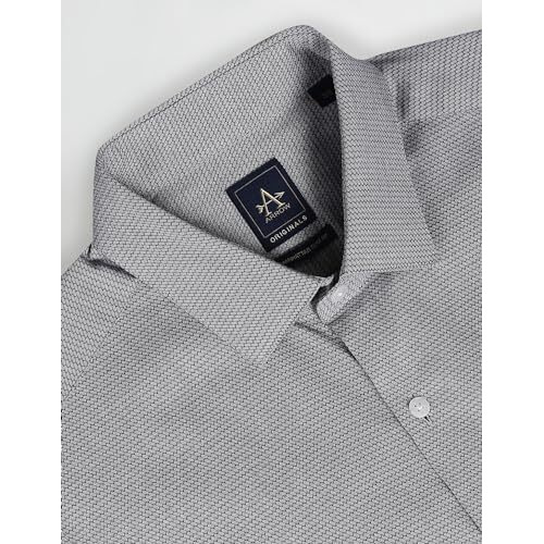 Arrow Men's Grey Formal Shirt | Full Sleeves | Chest Pocket | Cotton Fabric | Slim Fit